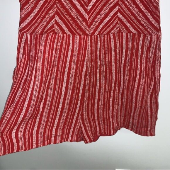 One Clothing Chevron Striped Romper Red White Shorts V-neck Women’s Size Large - Picture 4 of 11